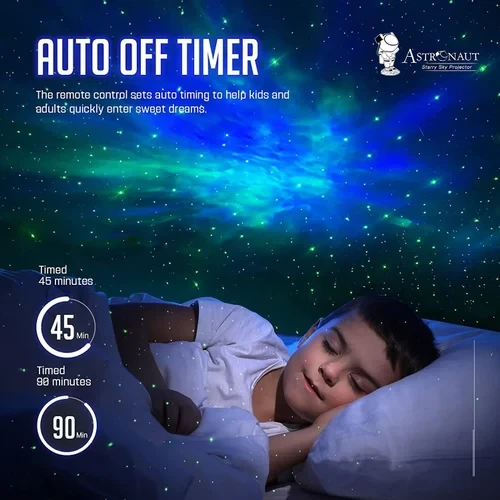 چراغ خواب قابل کنترل با حالت های مختلف طرح فضانورد مدل Astronaut Starry Sky Projector Night Light Remote Control